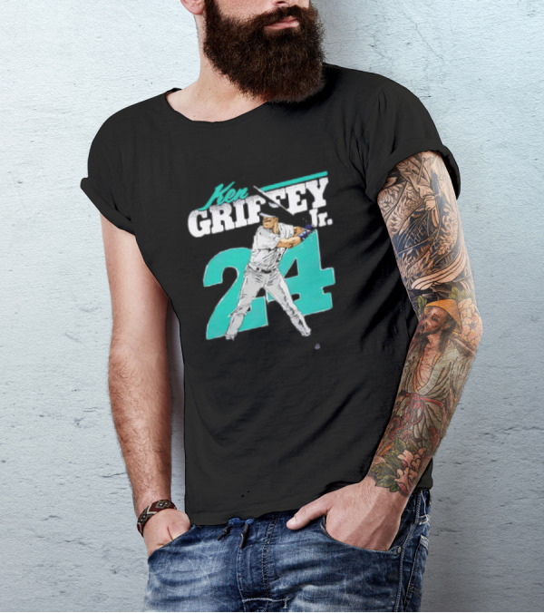 Ken Griffey Jr. Seattle Mariners 24 Retro Vintage Baseball Player T-Shirt
