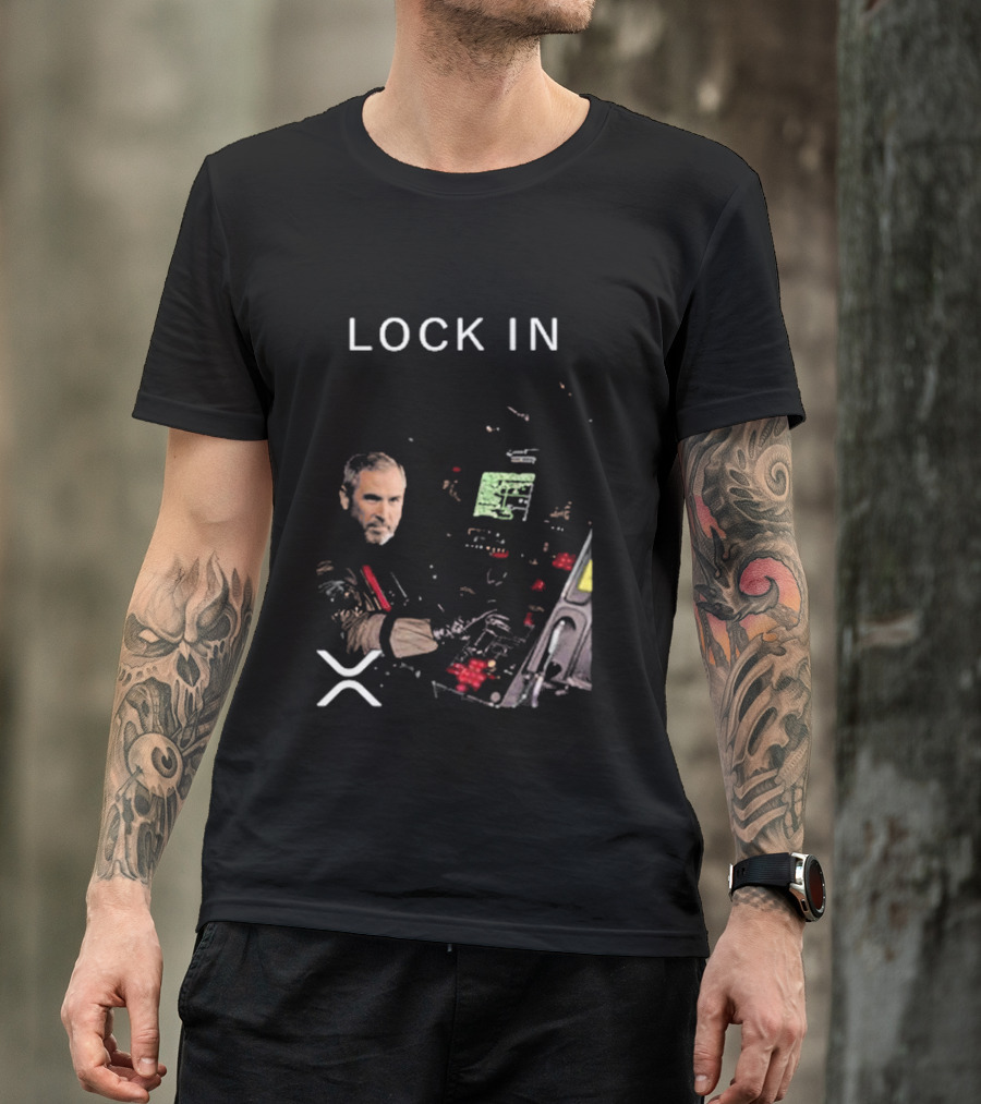 Lock In Brad Garlinghouse XRP Crypto Control Panel T-Shirt