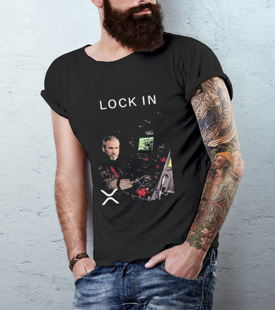 Lock In Brad Garlinghouse XRP Crypto Control Panel T-Shirt