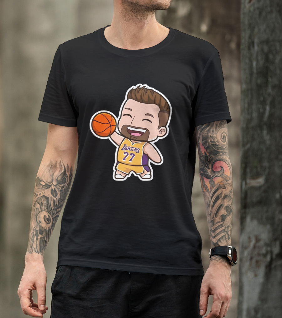Luka Doncic Lakers 77 Chibi Cartoon Basketball T-Shirt