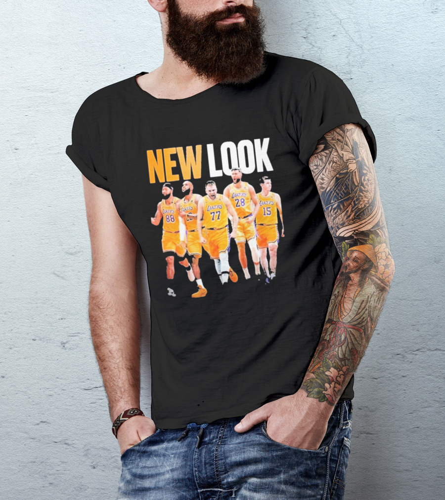 New Look Lakers Starting Five Luka Doncic 77 Los Angeles T-Shirt