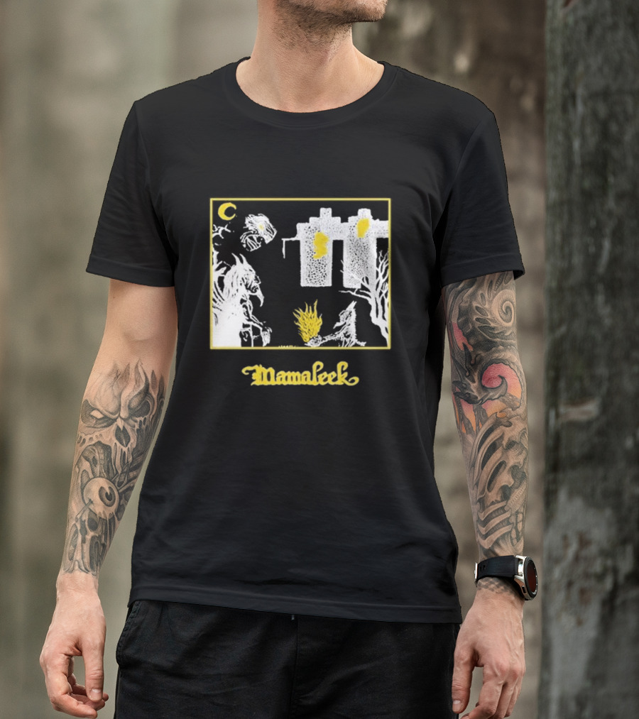 Mamaleek Netherworld Moonlit Cityscape And Surreal Figures T-Shirt
