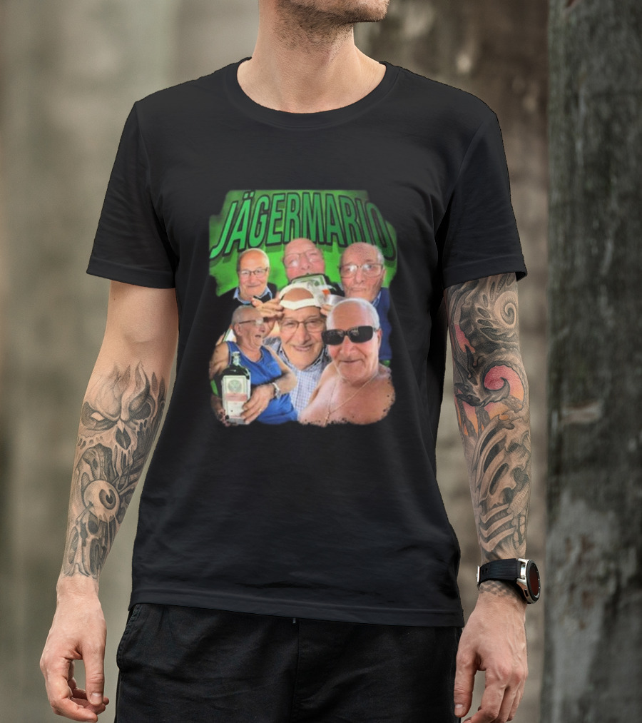 Marioscerra5 Jägermario Sigma Funny Multiphoto Collage T-Shirt