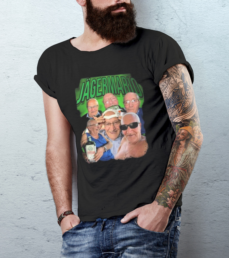 Marioscerra5 Jägermario Sigma Funny Multiphoto Collage T-Shirt