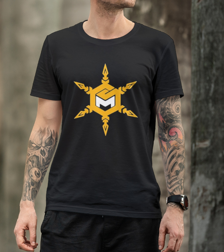 Mike Sainristil M Yellow Snowflake Emblem T-Shirt