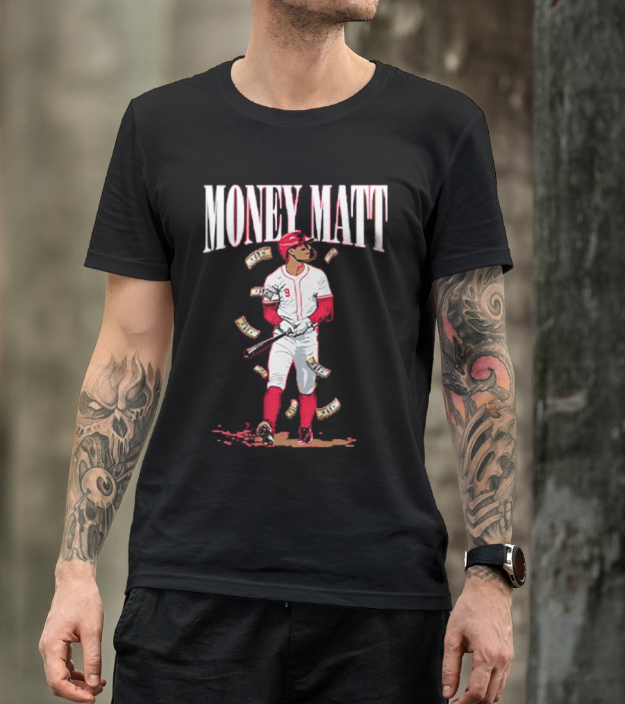 Money Matt McLain Red Baseball Player Icon T-Shirt