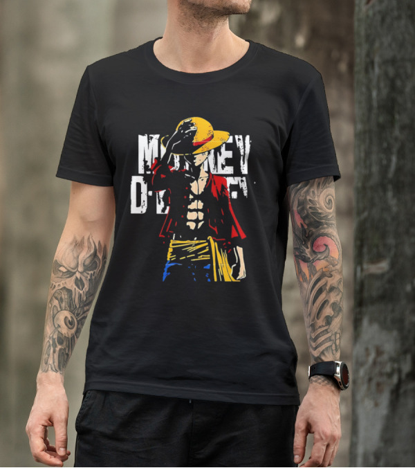 Monkey D Luffy One Piece Anime Character Iconic Straw Hat Pirate Outfit T-Shirt