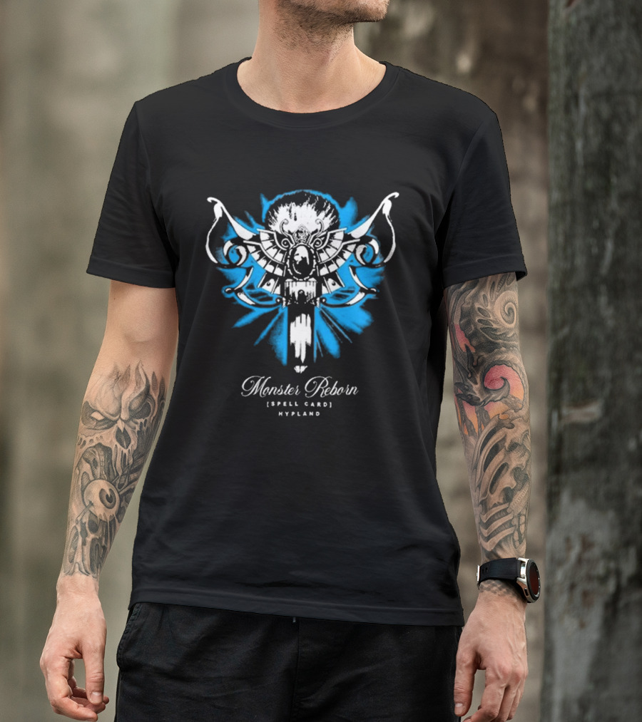 Monster Reborn Spell Card Hypland Blue Winged Design T-Shirt