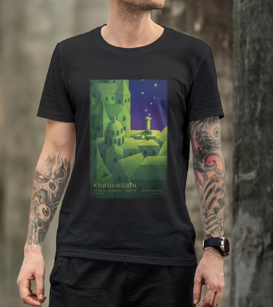 Khruangbin Moody Amphitheater Austin April 22 23 2025 Murugi Kim Artwork T-Shirt