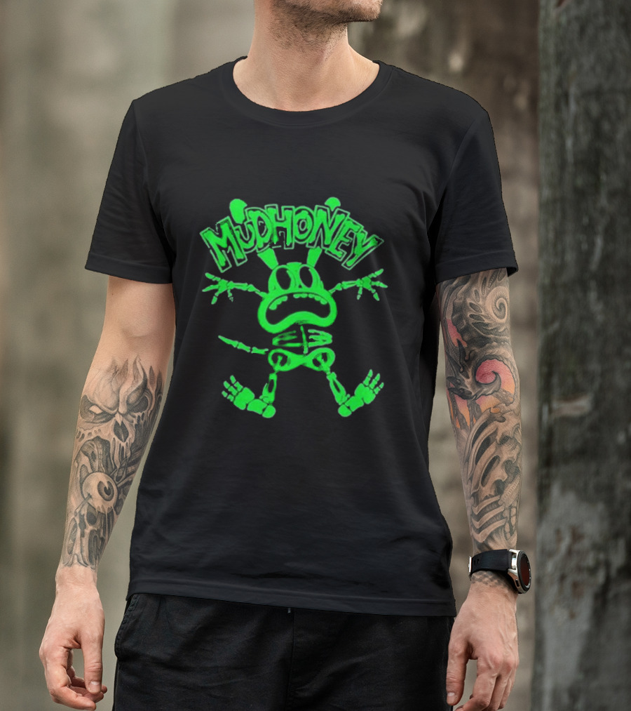 Mudhoney Foro Indie Rocks Mexico City Mar 30 2025 Glowing Green Cartoon Monster T-Shirt