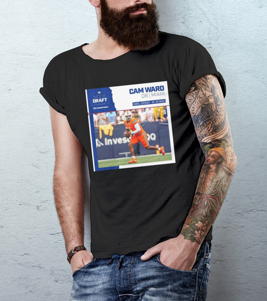 New York Giants Mock Draft Tracker Cam Ward QB Miami Daniel Jeremiah NFL Network T-Shirt