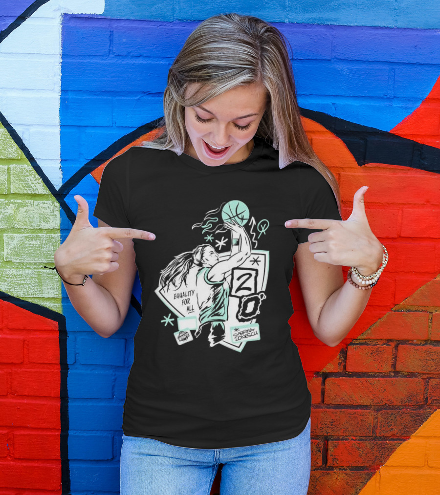 New York Liberty Sabrina Ionescu Equality For All Liberty Statue Basketball T-Shirt
