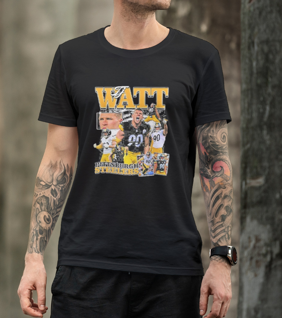 Pittsburgh Steelers TJ Watt 90 Collage T-Shirt