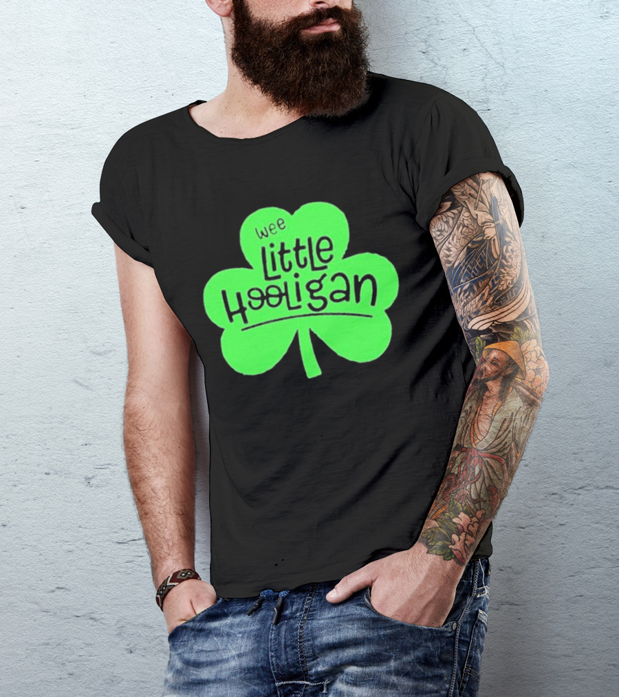 Wee Little Hooligan St Patricks Day Shamrock T-Shirt