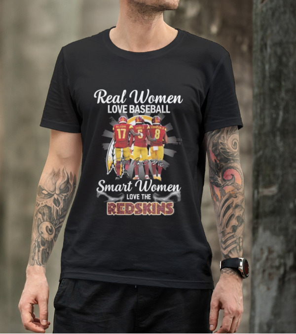 Real Women Love Baseball Smart Women Love The Redskins McLaurin Daniels Robinson Jr NFL 2025 T-Shirt