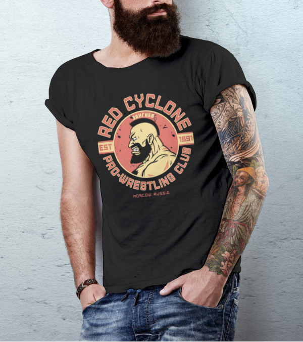 Red Cyclone Zangief Pro Wrestling Club Est 1991 Moscow Russia T-Shirt