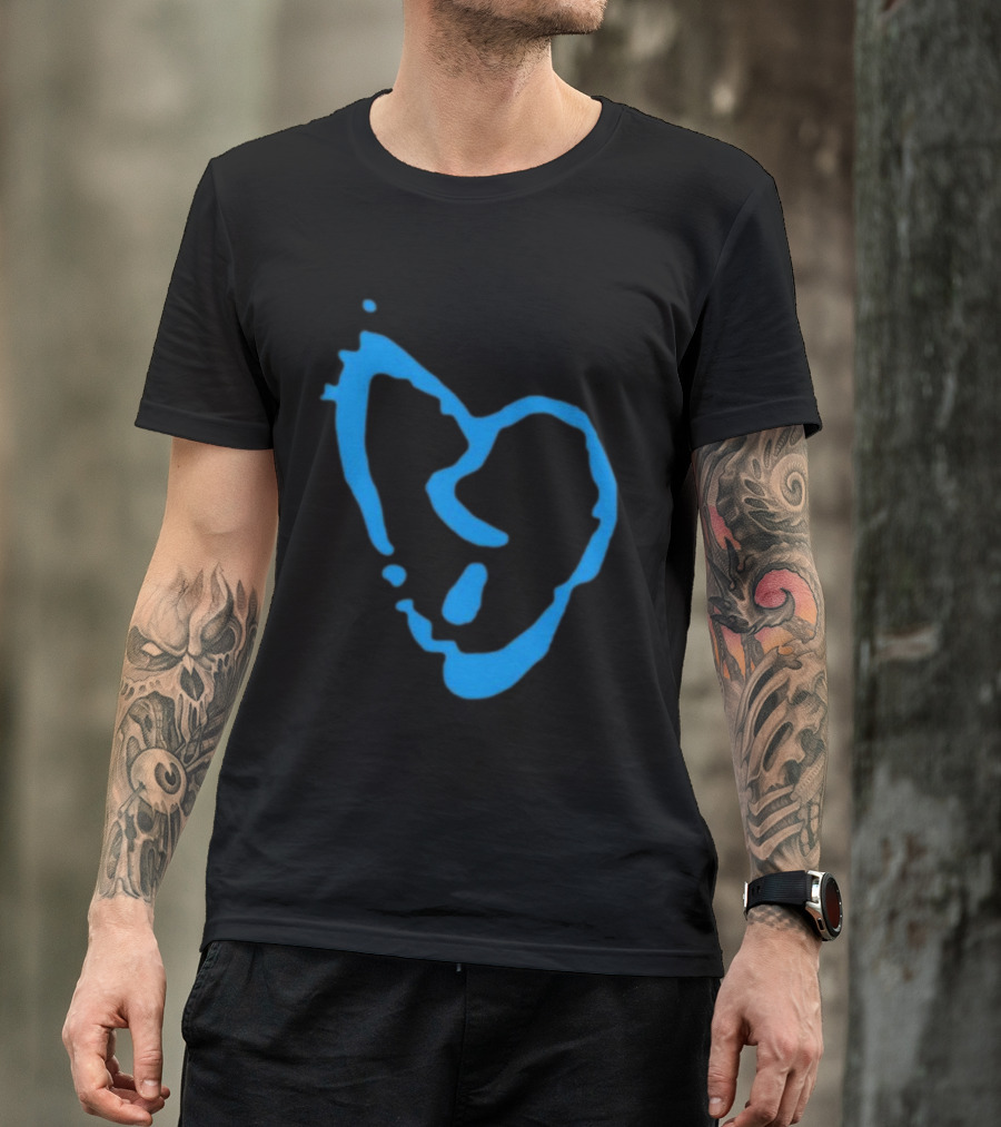 Revenge Lightning Heartbreak Blue Broken Heart Outline T-Shirt