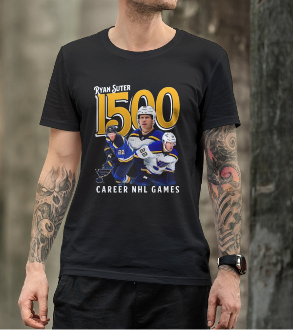 Ryan Suter St. Louis Blues 1500 Career NHL Games Celebration T-Shirt