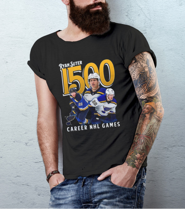 Ryan Suter St. Louis Blues 1500 Career NHL Games Celebration T-Shirt
