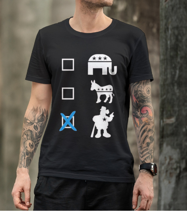 Schwarbocrat Philitical Aphiliation Elephant Donkey Duck Star Boxes T-Shirt