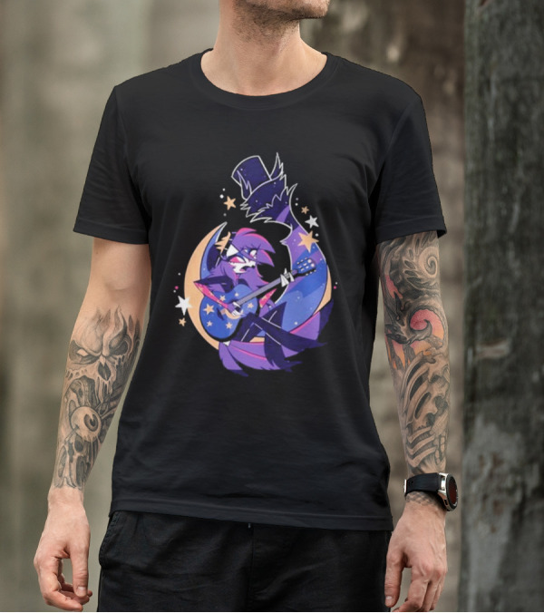 Sharkrobot I Will Be Okay Celestial Guitarist Fox In Top Hat With Stars And Moon T-Shirt