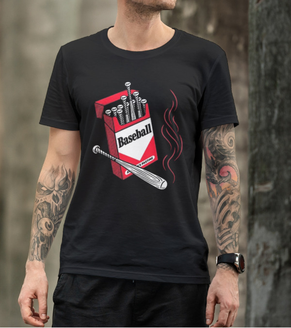 Smoking Barrels Baseball Parody Pack With Bats And Steam Imagery T-Shirt