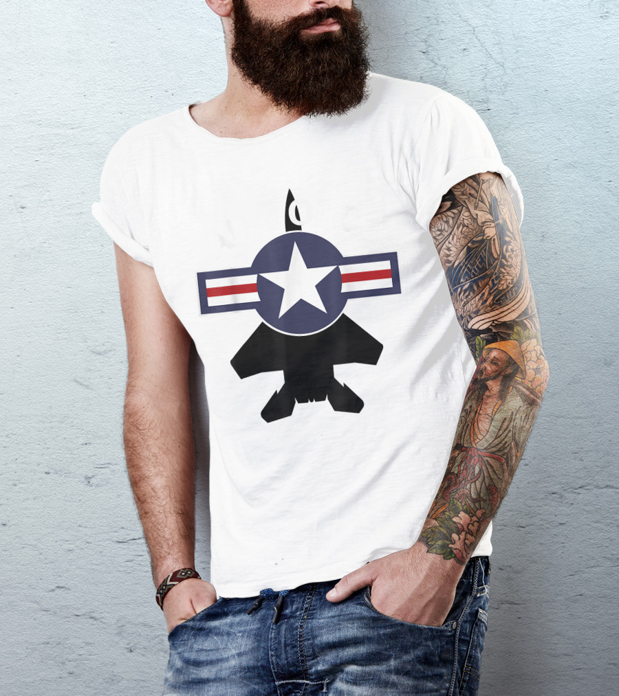 Air Force Vintage Roundel With F15 Jet T-Shirt