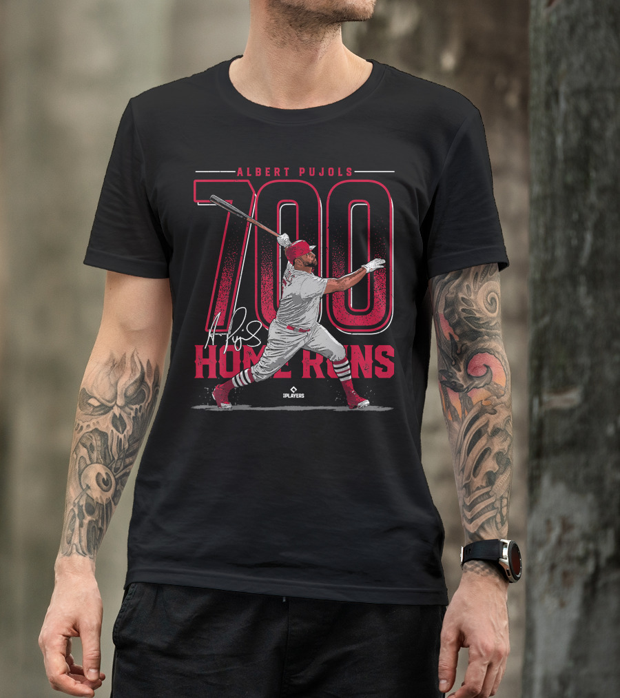 Albert Pujols 700 Home Runs St Louis Baseball MLBPA Players T-Shirt