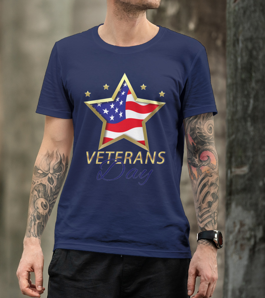 American Star And Stripes Veterans Day T-Shirt