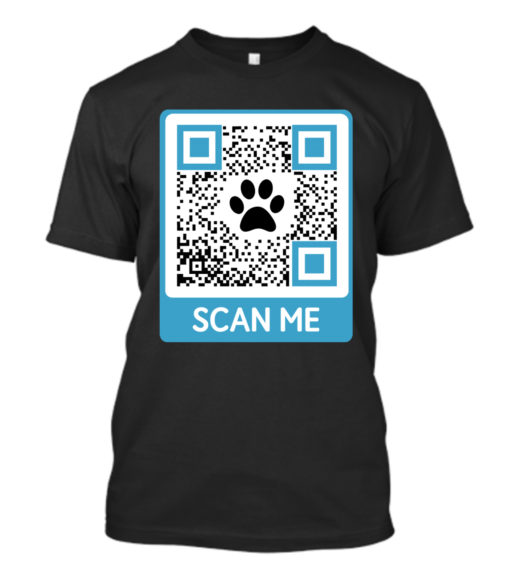 Scan Me QR Code With Dog Paw T-Shirt