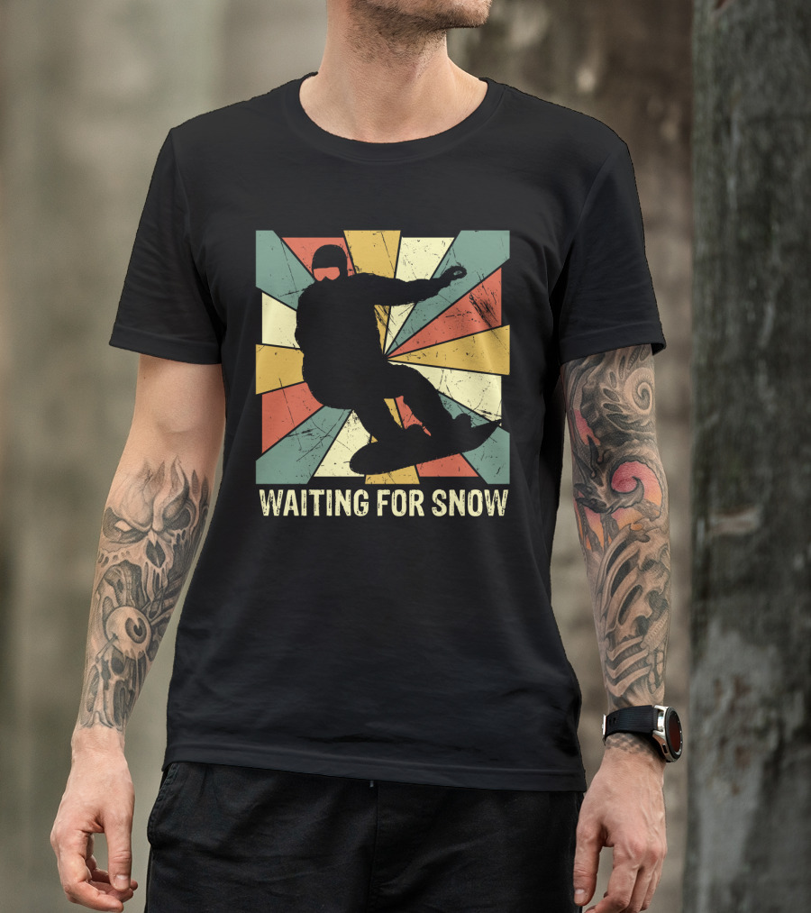 Waiting For Snow Vintage Snowboarding T-Shirt