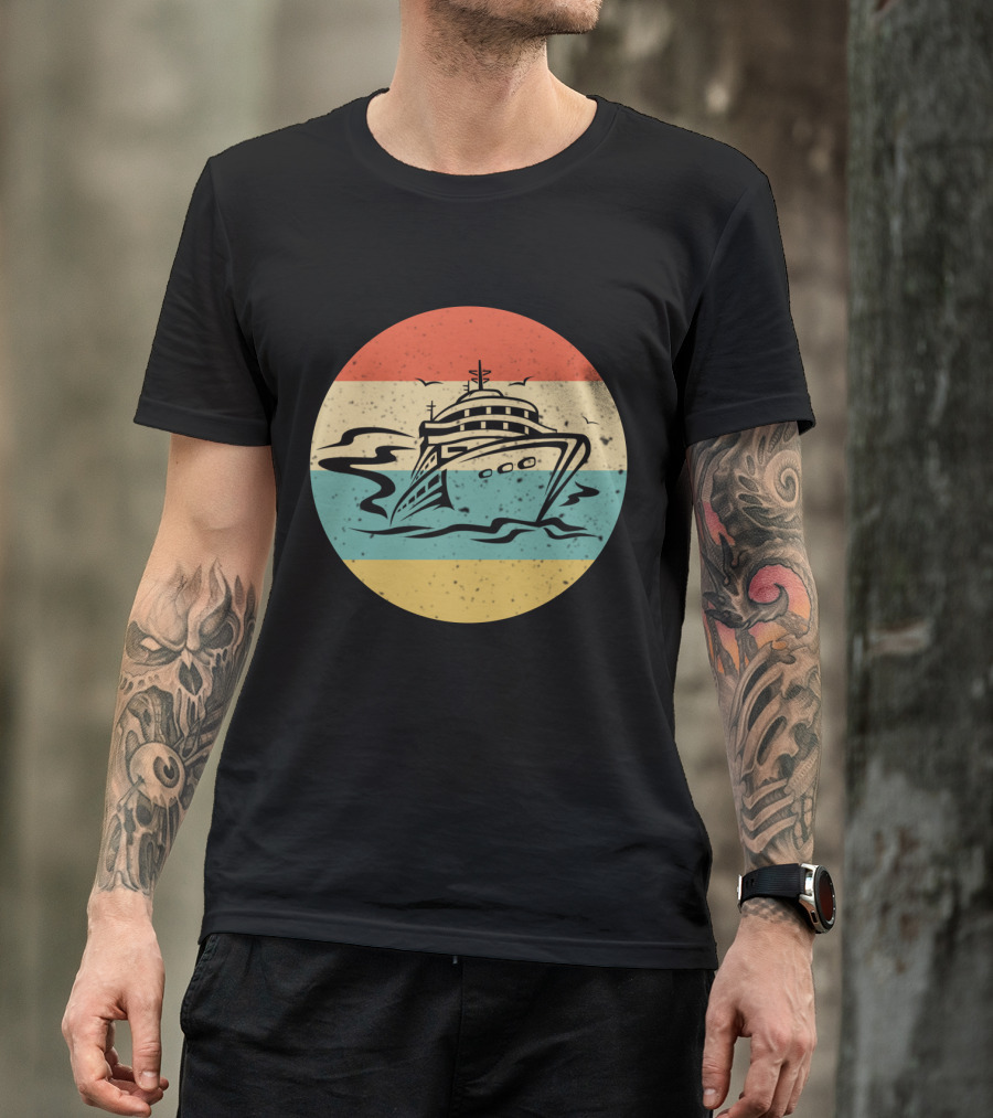 Retro Cruise Ship Vintage Ocean Adventure T-Shirt