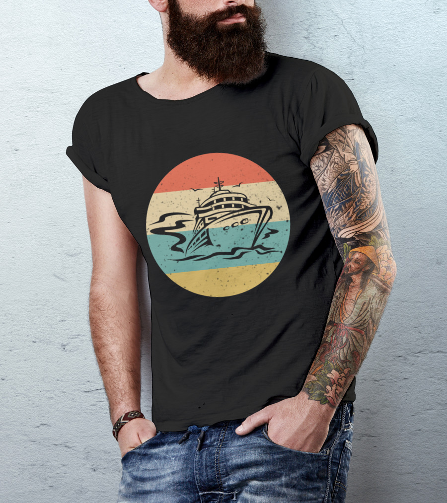 Retro Cruise Ship Vintage Ocean Adventure T-Shirt