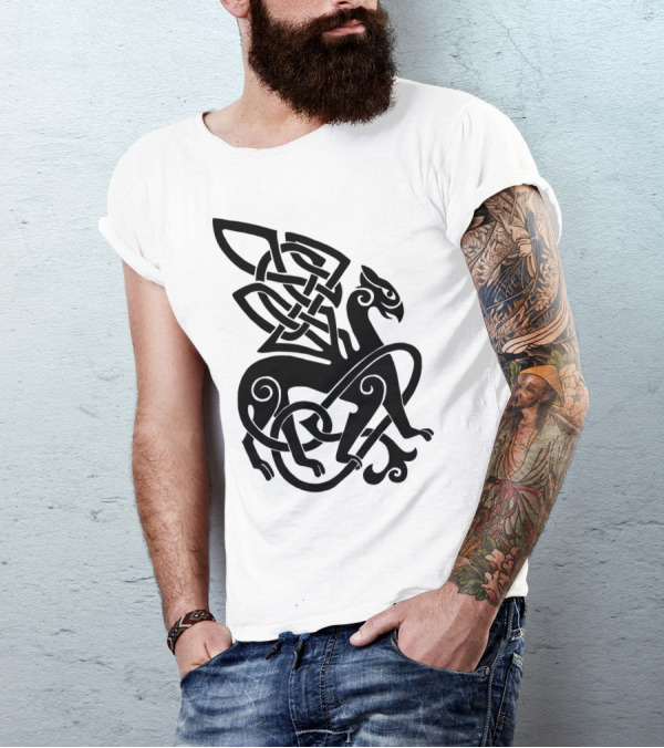 Celtic Gryphon Viking Knotwork Mythical Beast T-Shirt