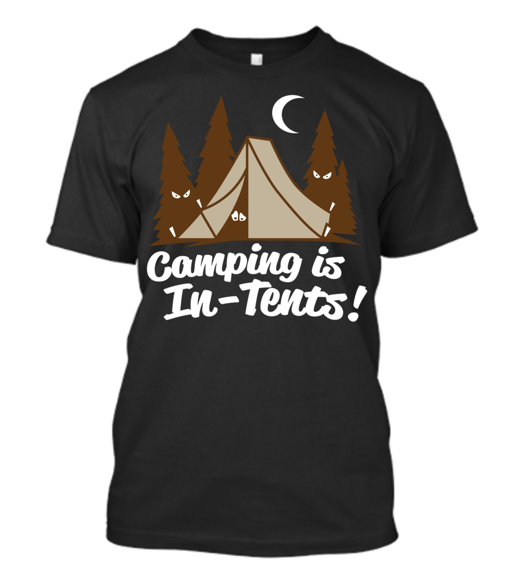 Camping Is In-Tents Moonlight Adventure Outdoor Humor T-Shirt