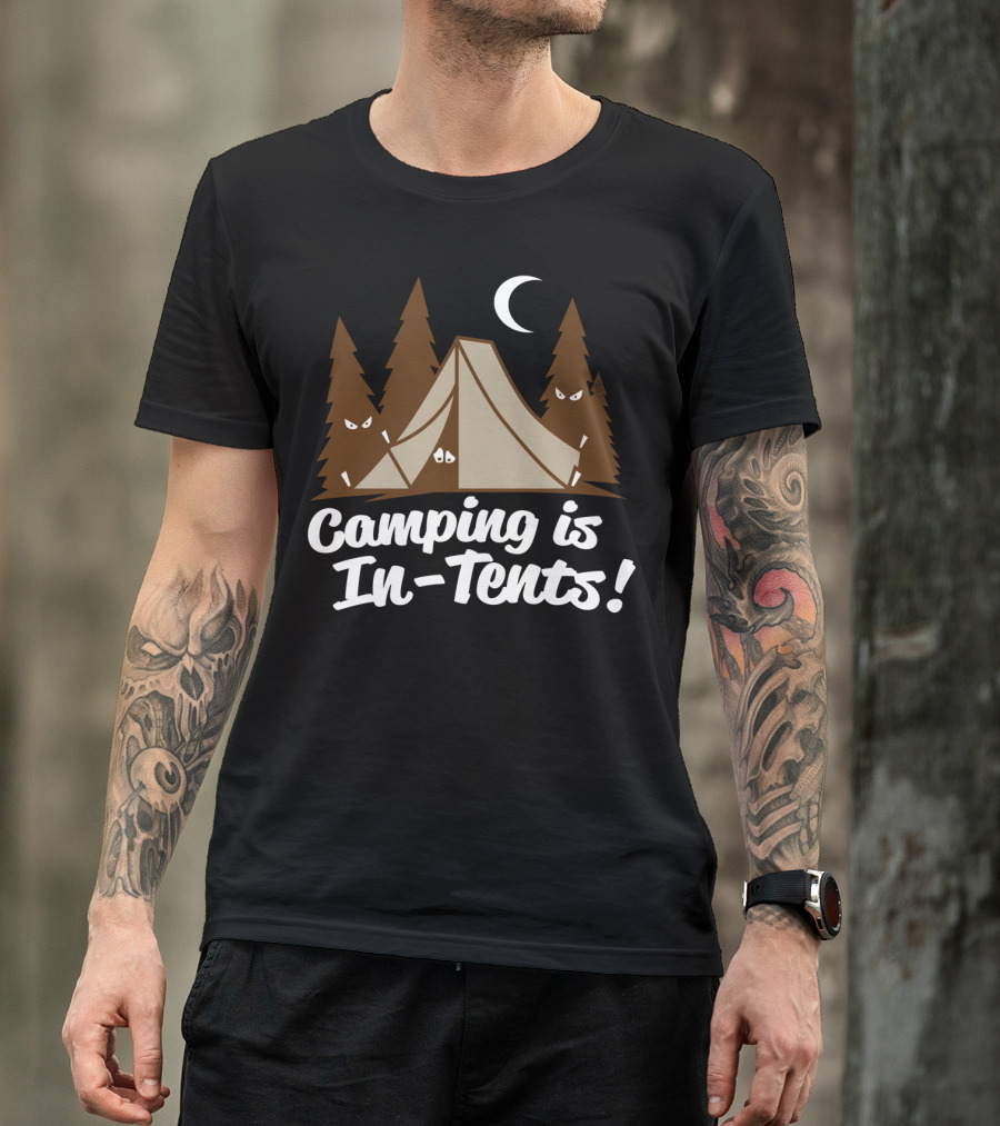 Camping Is In-Tents Moonlight Adventure Outdoor Humor T-Shirt