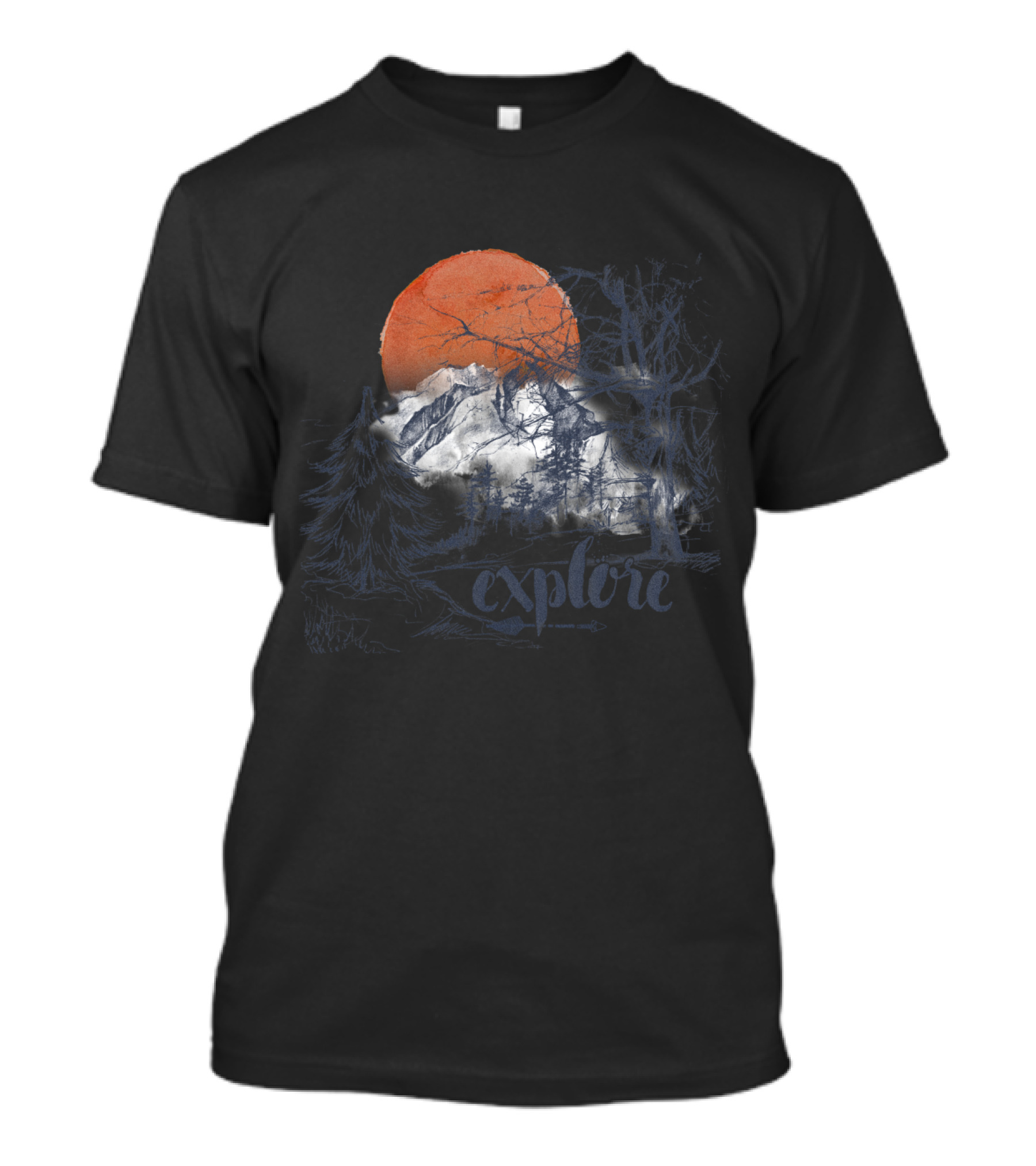 Explore Mountain Sunset Adventure Scene T-Shirt