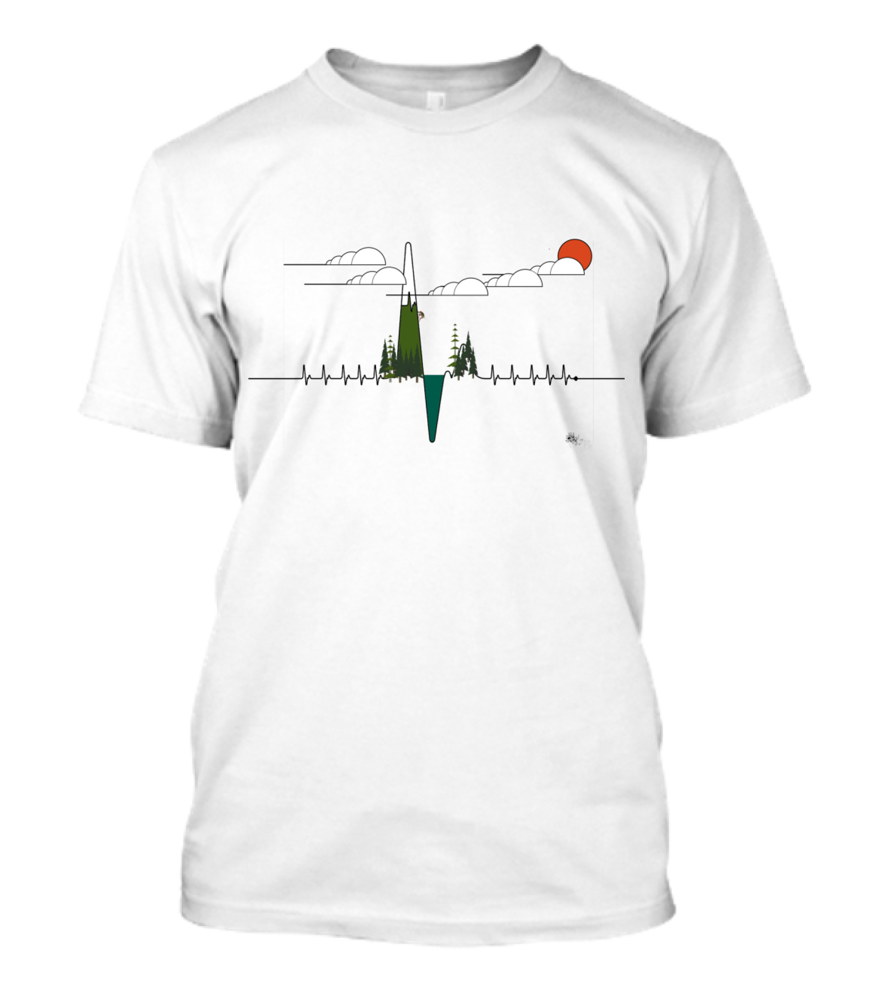 Heart Beat Climber Mountain Sunset Forest T-Shirt