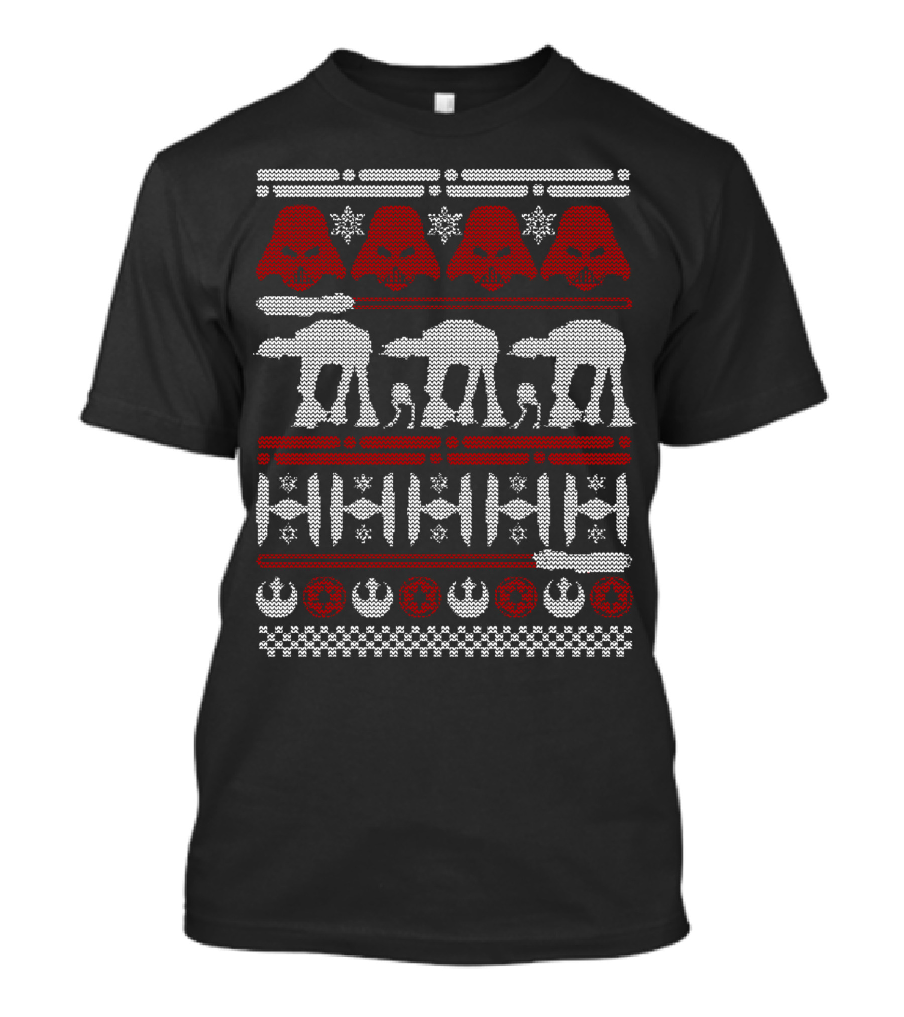 Darth Vader AT-AT TIE Fighter Rebel Empire Ugly Christmas T-Shirt