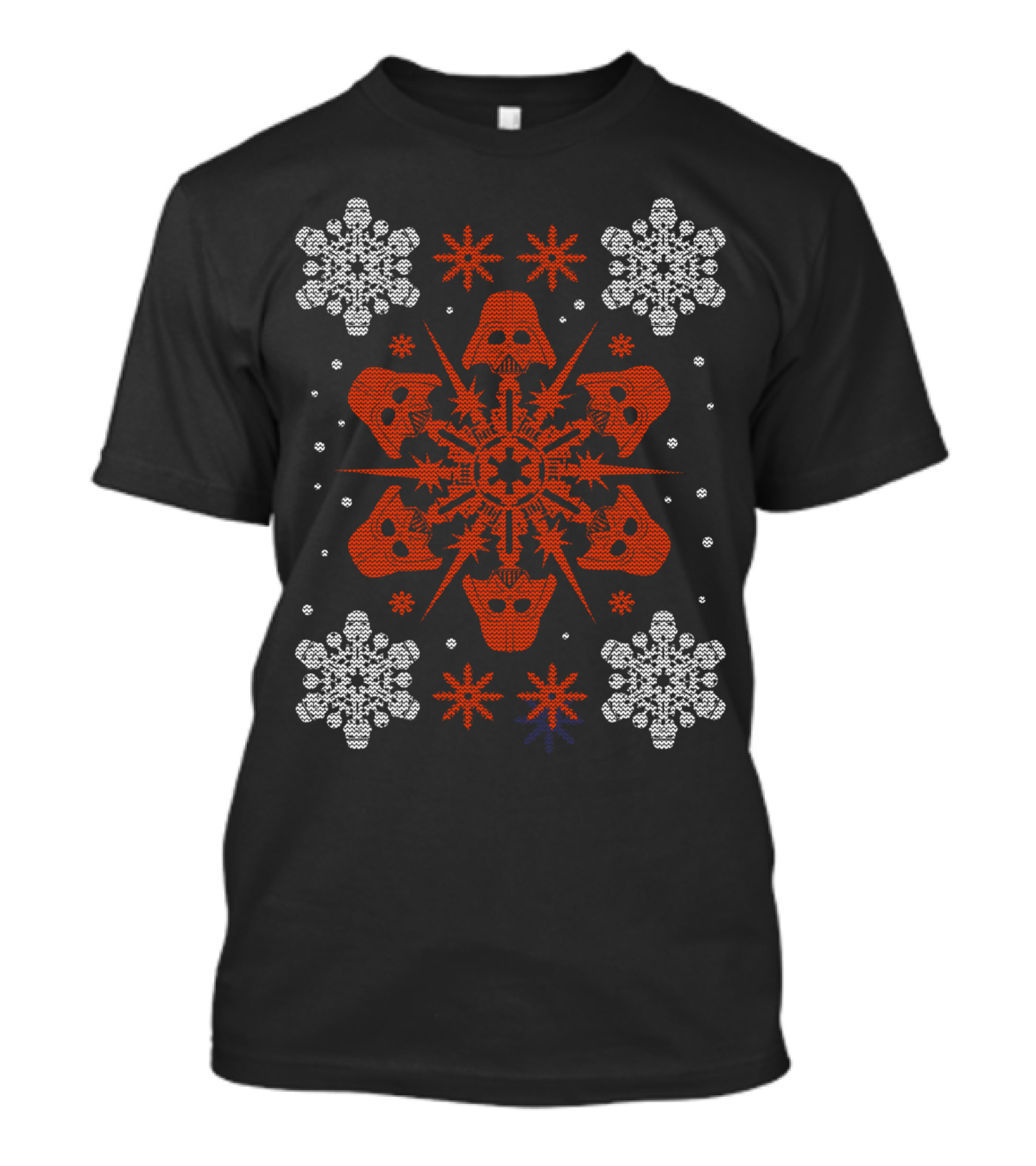Empire Snowflakes Darth Vader Mask Holiday T-Shirt