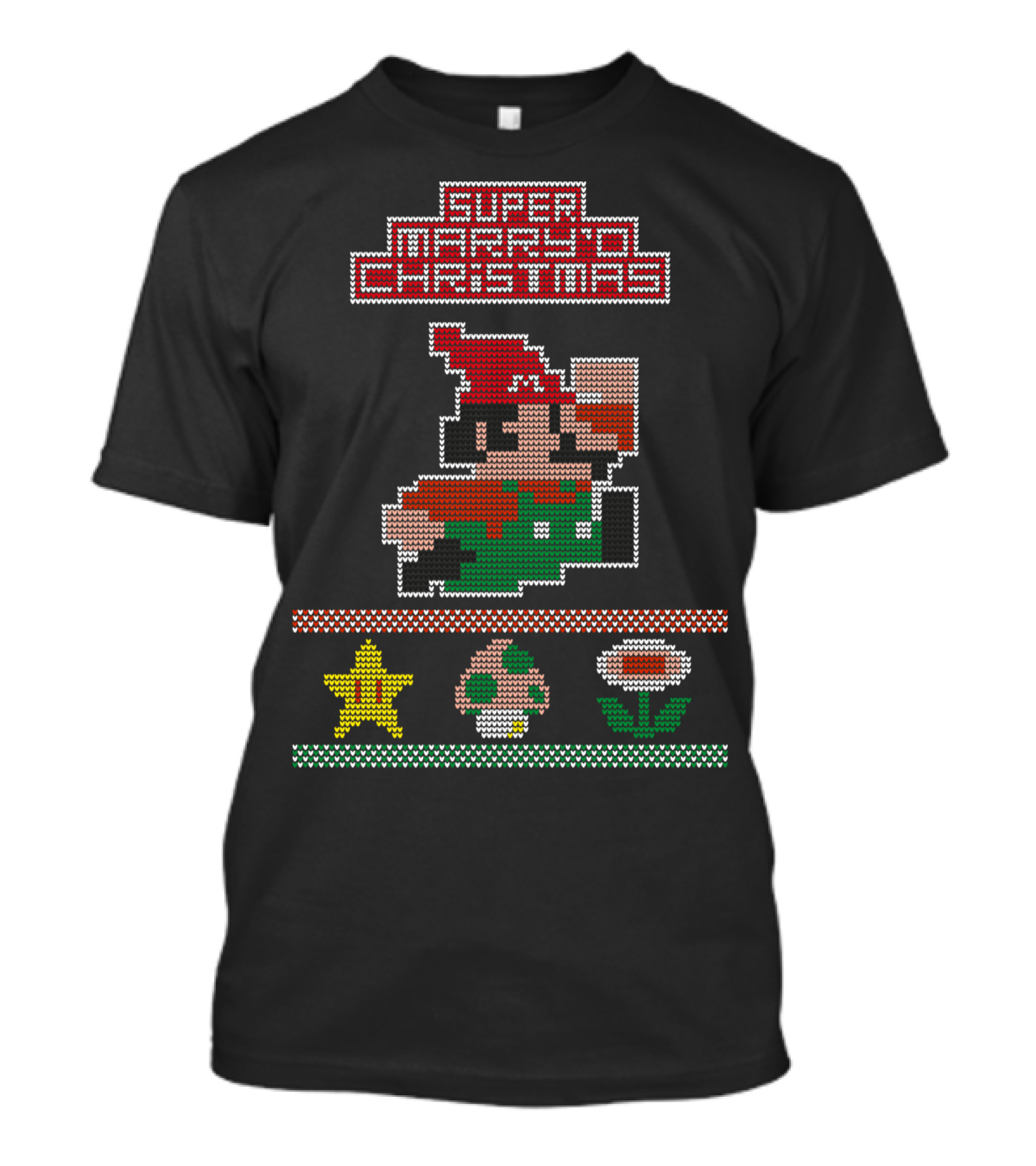 Super Marry'o Christmas Star Mushroom Flower T-Shirt