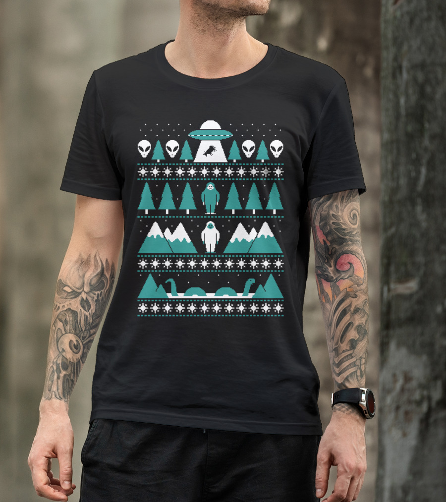 UFO Aliens Bigfoot Loch Ness Monster T-Shirt