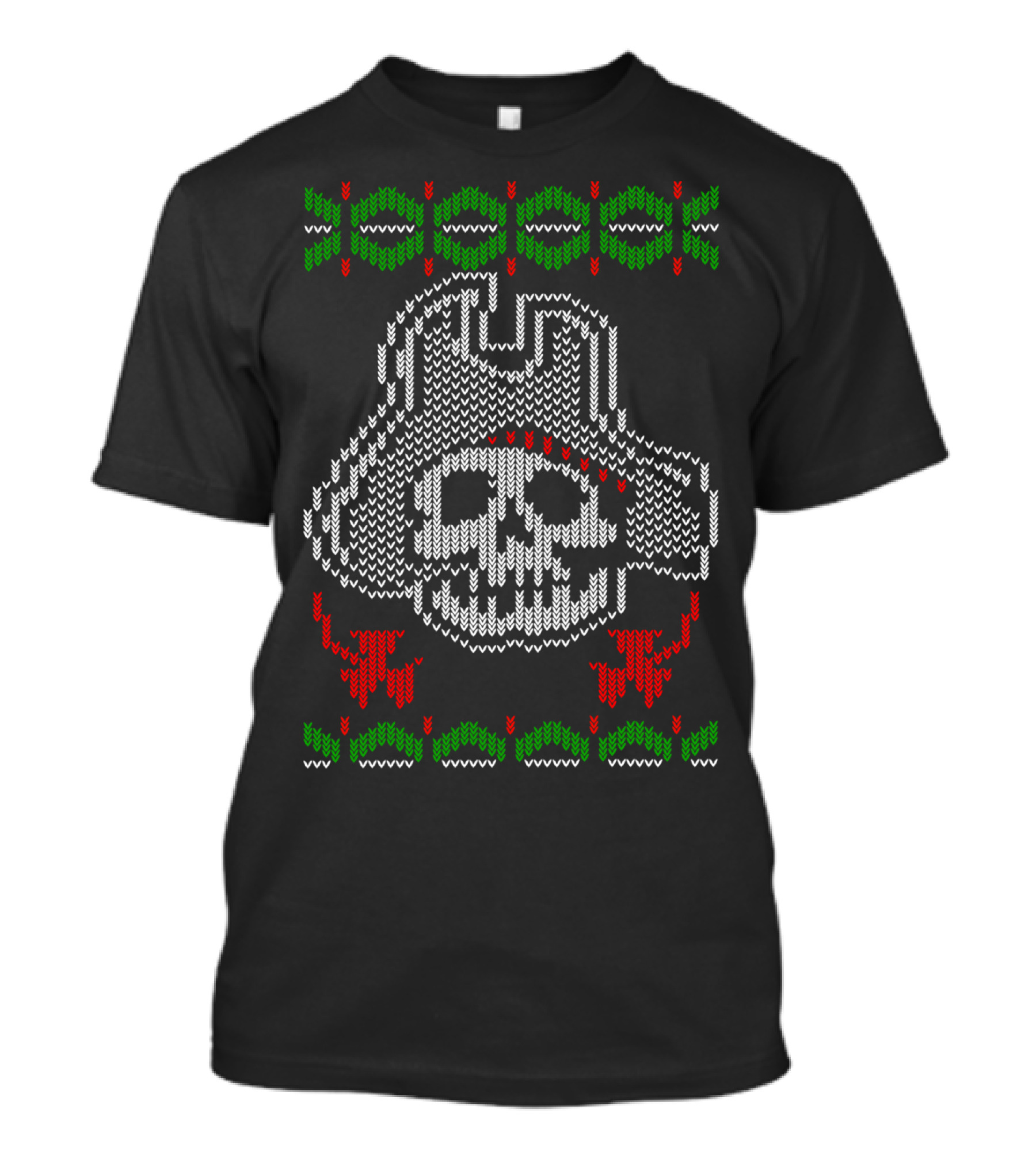 Pirate Hat Skull Christmas Sweater Pattern Holiday T-Shirt