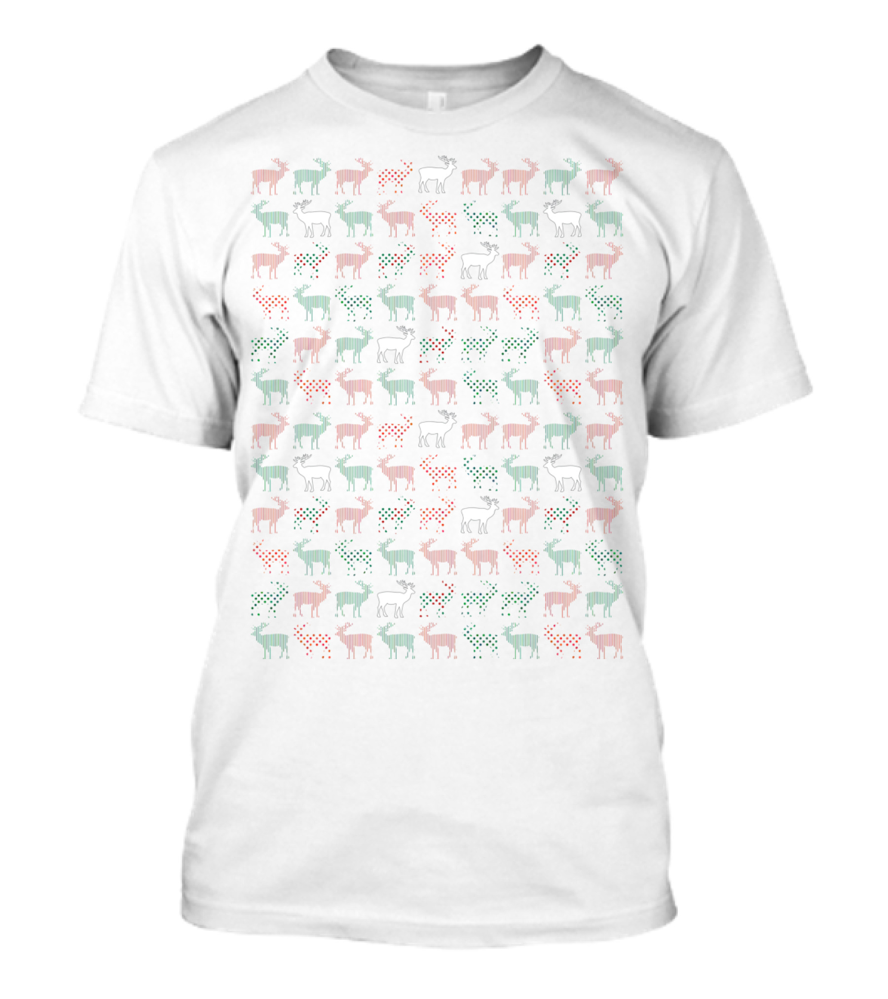 Red Green Light White Deer T-Shirt