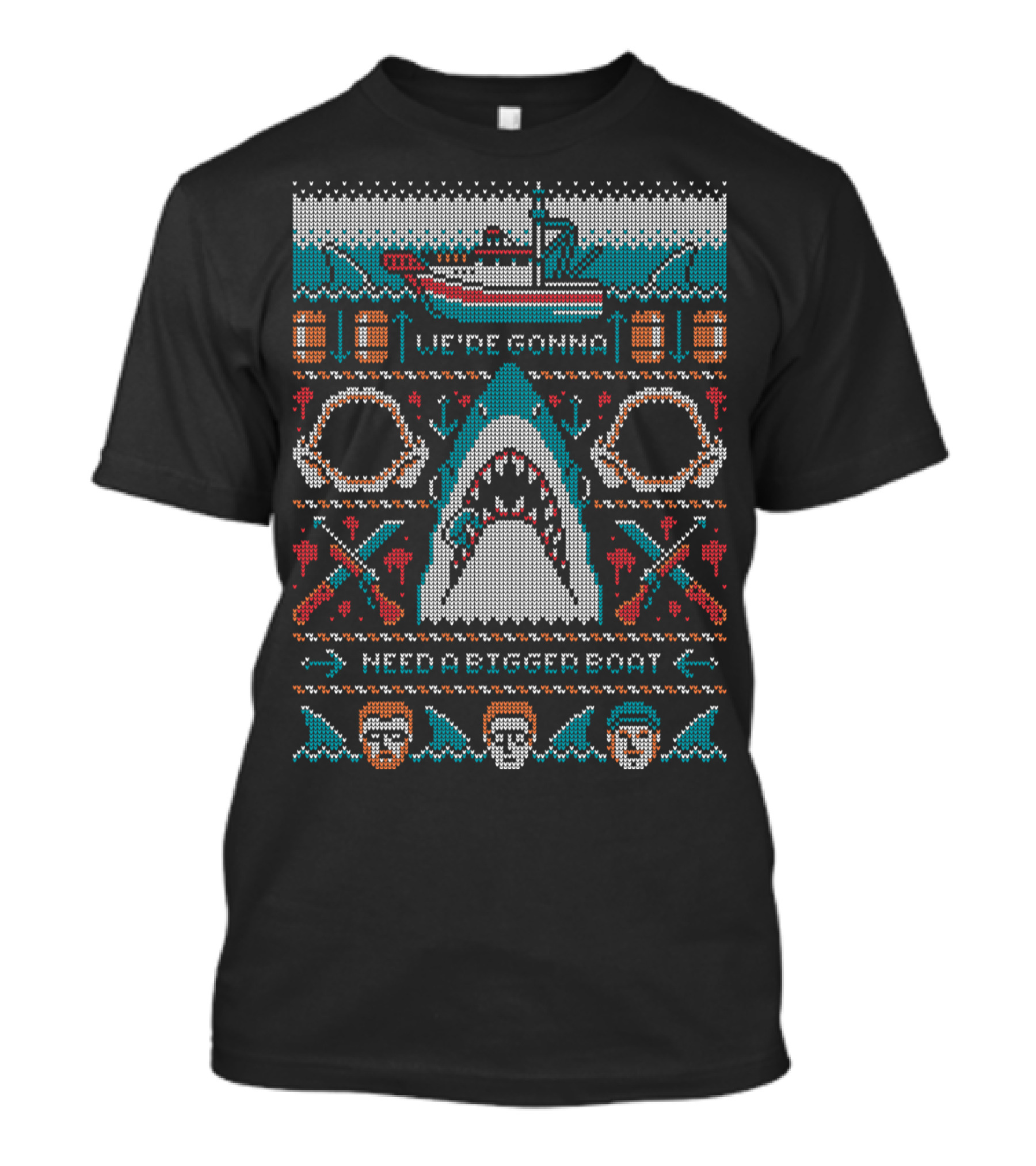 We're Gonna Need A Bigger Boat Shark Jaws Ugly Christmas T-Shirt