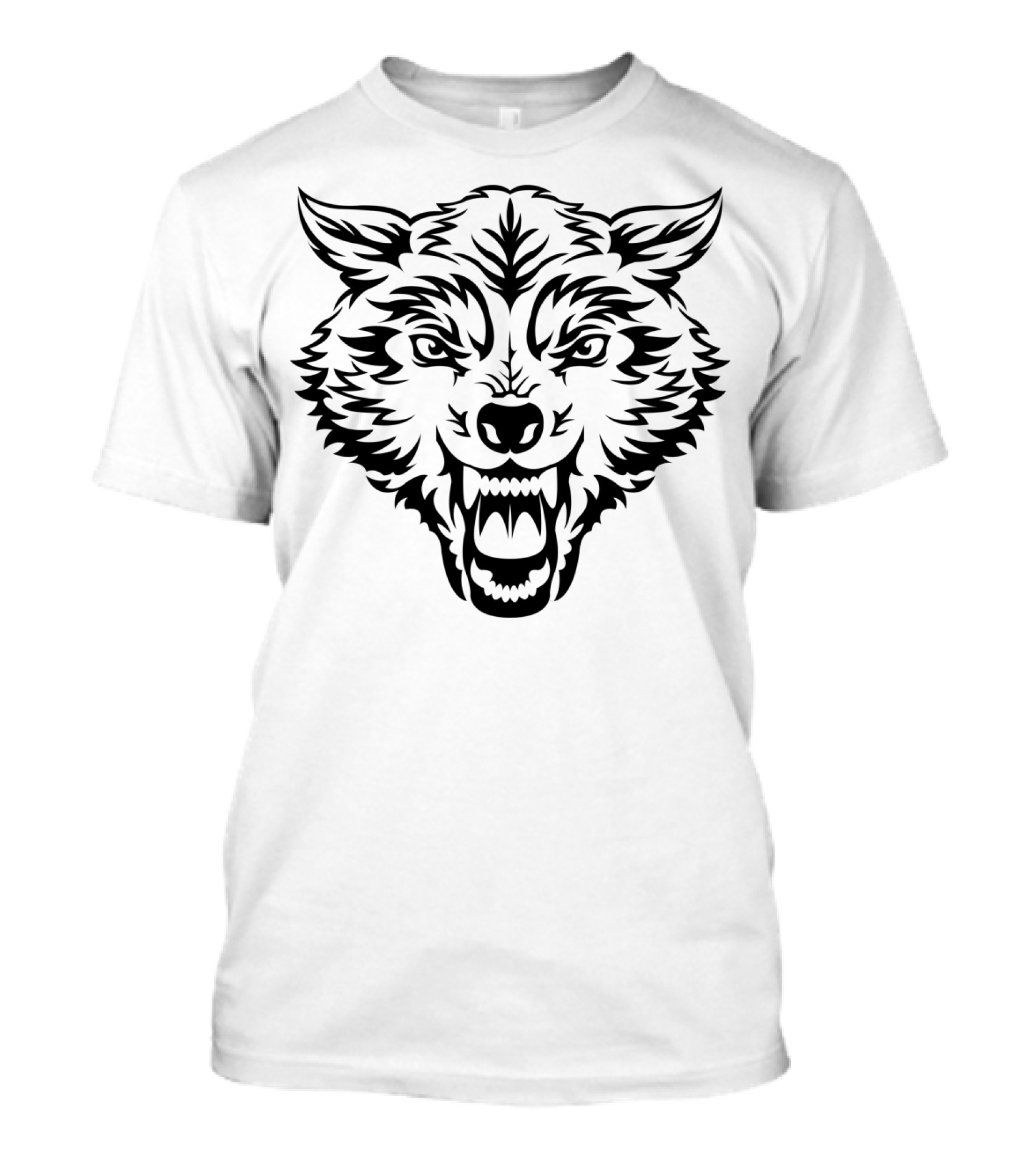 Head On Wolf Snarling Sticker T-Shirt