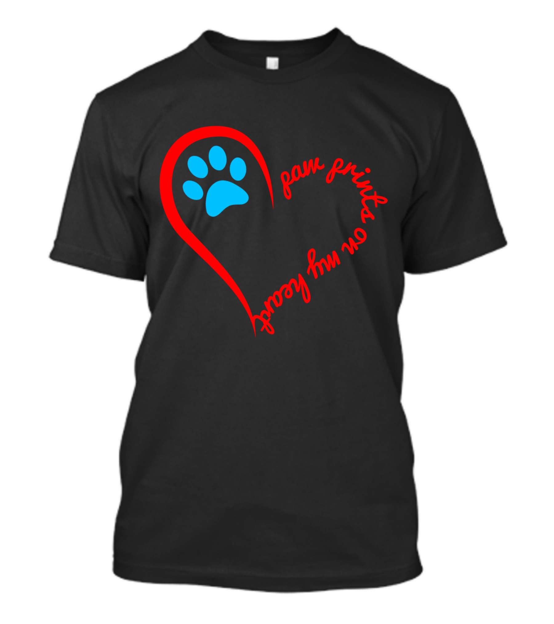 Paw Prints On My Heart Dog Heart T-Shirt