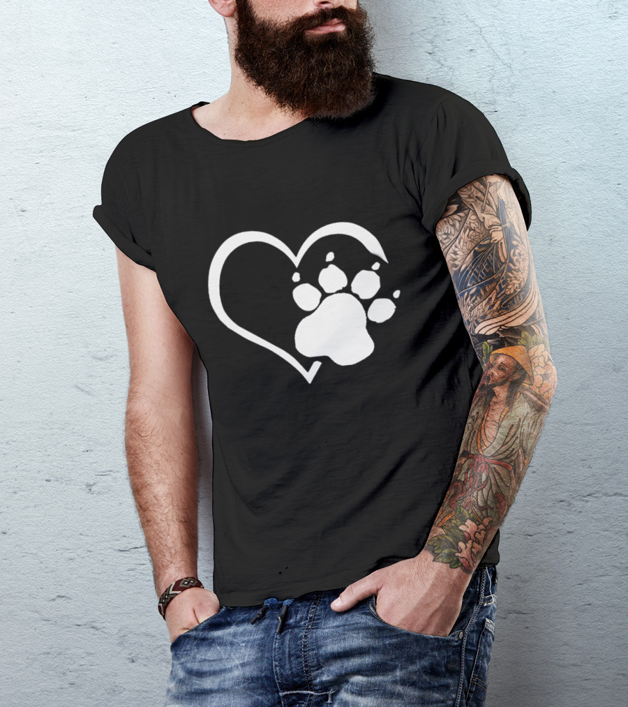 DOG Heart Paw Prints T-Shirt