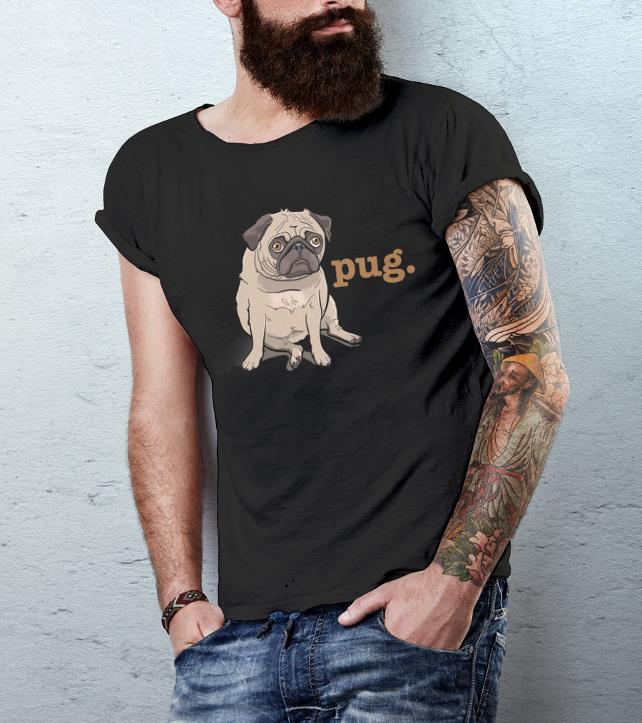 Pug Dog Pet Animal Sitting T-Shirt