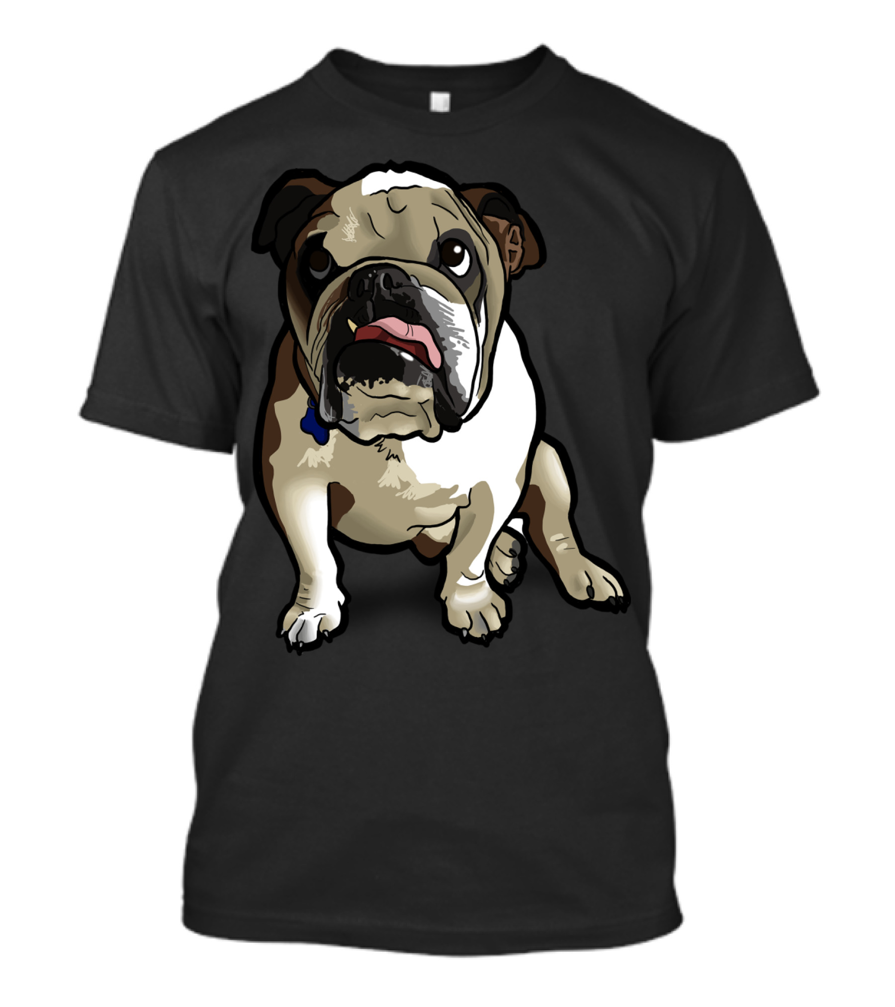 Bulldog Pet Animal Seated T-Shirt